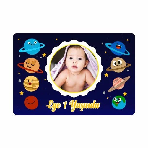 Gezegenler Temalı Doğum Günü Magneti  - 10 Adet