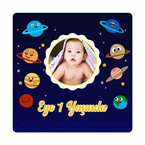 Gezegen Temalı Doğum Günü Magneti - 24 Adet