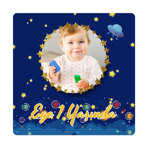 Gezegen Temalı Doğum Günü Magneti - 24 Adet