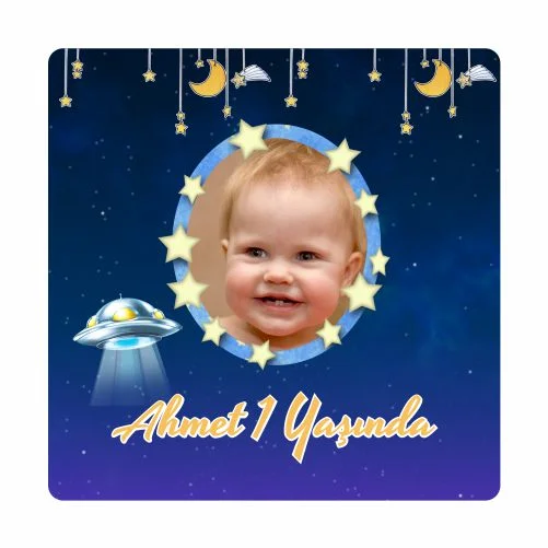 Gezegen Temalı Doğum Günü Magneti - 24 Adet