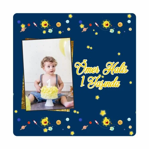 Gezegen Temalı Doğum Günü Magneti - 24 Adet