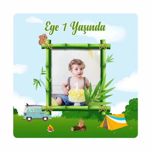 Kamp Temalı Doğum Günü Magneti - 24 Adet