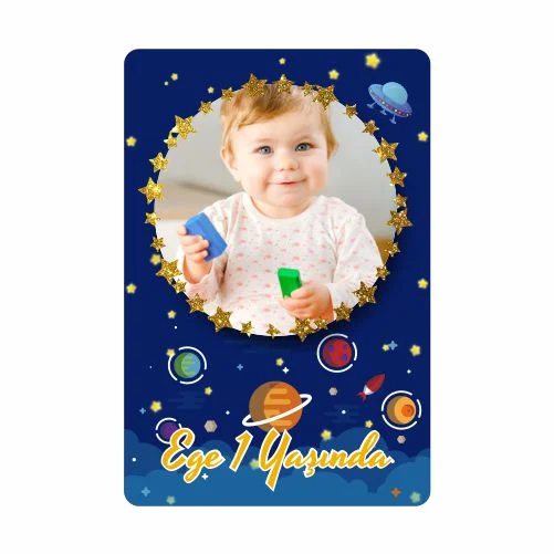 Gezegenler Temalı Doğum Günü Magneti  - 10 Adet