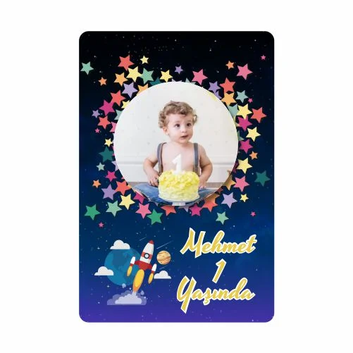 Gezegenler Temalı Doğum Günü Magneti  - 10 Adet
