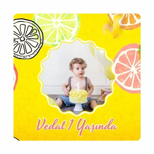 Limon Temalı Doğum Günü Magneti - 24 Adet