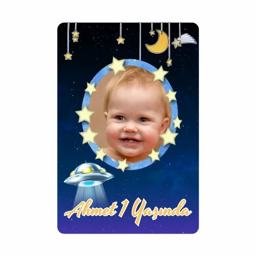 Gezegenler Temalı Doğum Günü Magneti  - 10 Adet