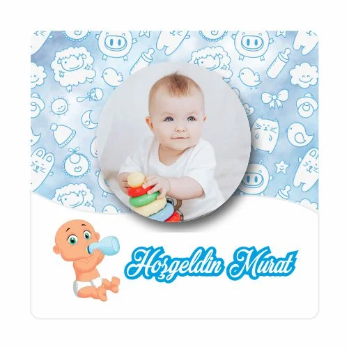 Yeni Doğan Temalı Doğum Günü Magneti - 24 Adet