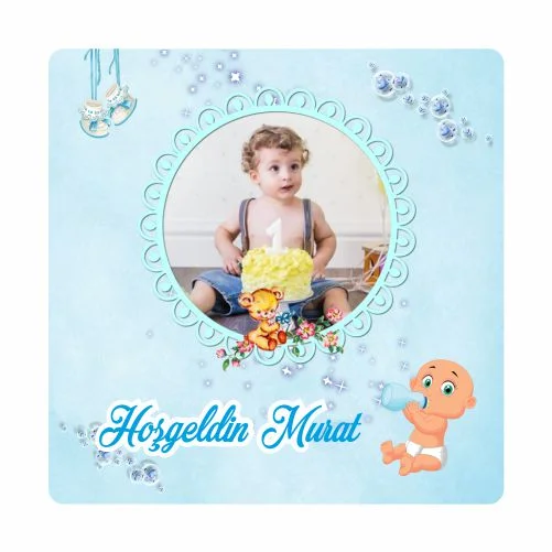 Yeni Doğan Temalı Doğum Günü Magneti - 24 Adet