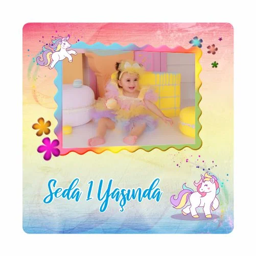 Unıcorn Temalı Doğum Günü Magneti - 24 Adet