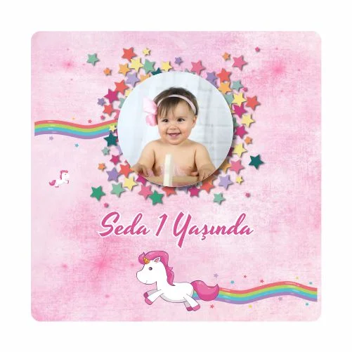 Unıcorn Temalı Doğum Günü Magneti - 24 Adet