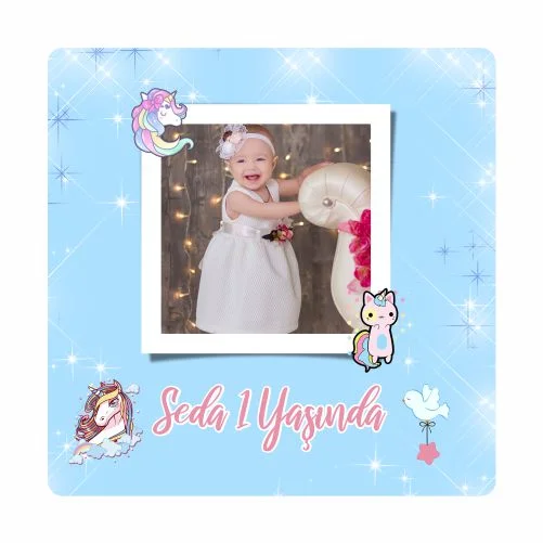 Unıcorn Temalı Doğum Günü Magneti - 24 Adet