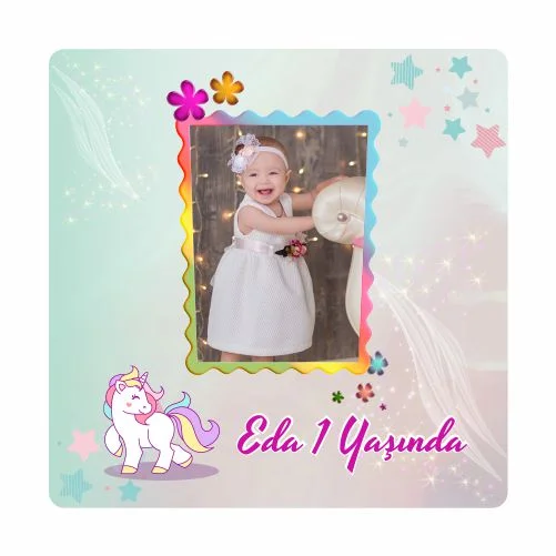 Unıcorn Temalı Doğum Günü Magneti - 24 Adet