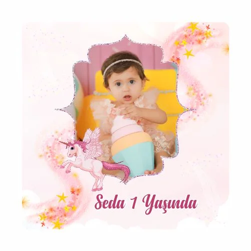 Unıcorn Temalı Doğum Günü Magneti - 24 Adet