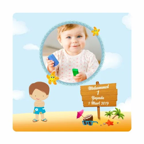 Plaj Temalı Doğum Günü Magneti - 24 Adet