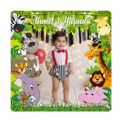 Safari Temalı Doğum Günü Magneti - 24 Adet