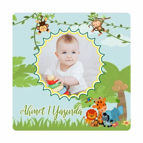 Safari Temalı Doğum Günü Magneti - 24 Adet