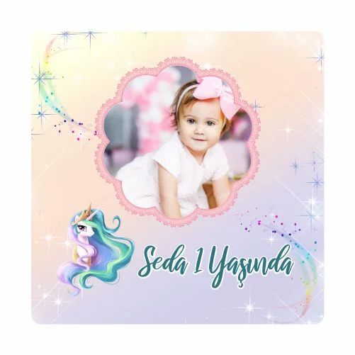 Unıcorn Temalı Doğum Günü Magneti - 24 Adet