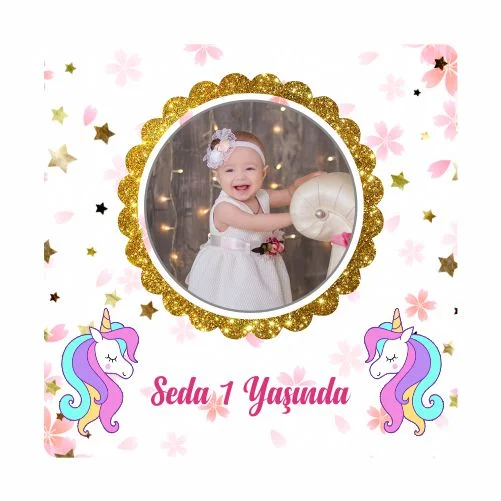 Unıcorn Temalı Doğum Günü Magneti - 24 Adet