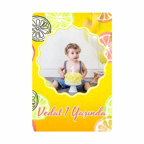 Limon Temalı Doğum Günü Magneti  - 10 Adet