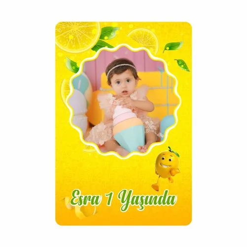 Limon Temalı Doğum Günü Magneti - 10 Adet