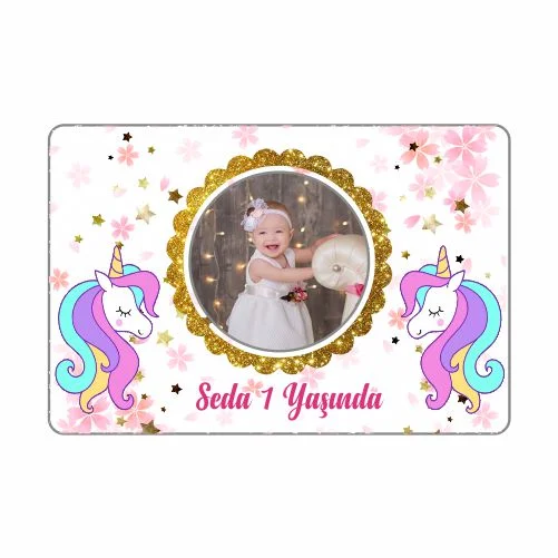 Unıcorn Temalı Doğum Günü Afişi