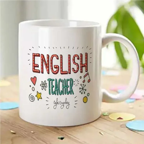 Kişiye Özel Mesleki İngilizce Öğretmeni Beyaz Kupa Bardak
