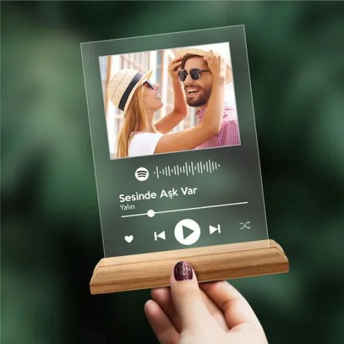 Kişiye Özel Fotoğraflı Spotify Barkodlu Plak