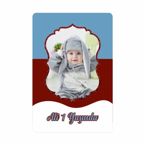 Bordo Mavi Temalı Doğum Günü Magneti - 10 Adet