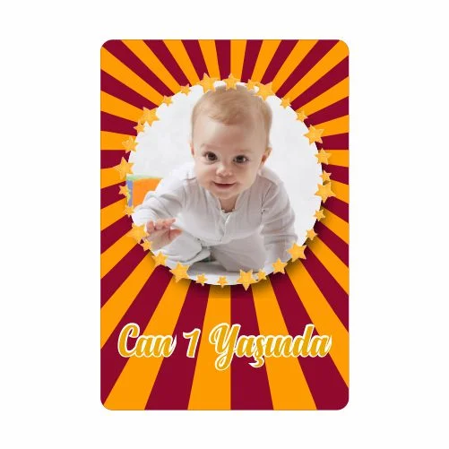 Sarı Kırmızı Temalı Doğum Günü Magneti - 10 Adet