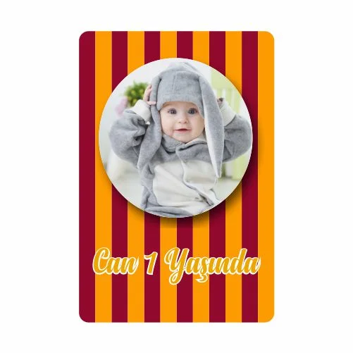 Sarı Kırmızı Temalı Doğum Günü Magneti - 10 Adet