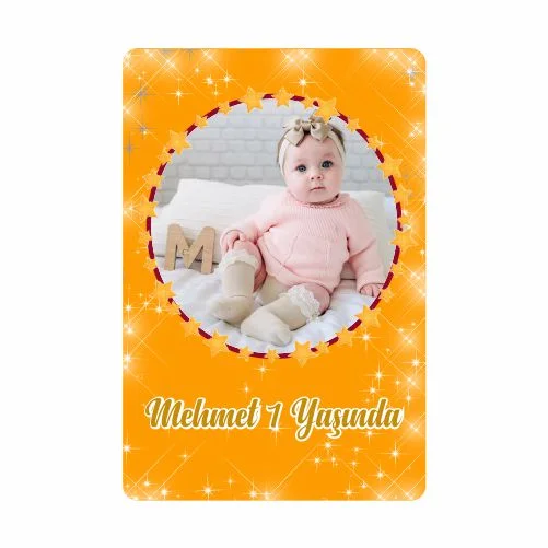 Sarı Kırmızı Temalı Doğum Günü Magneti - 10 Adet