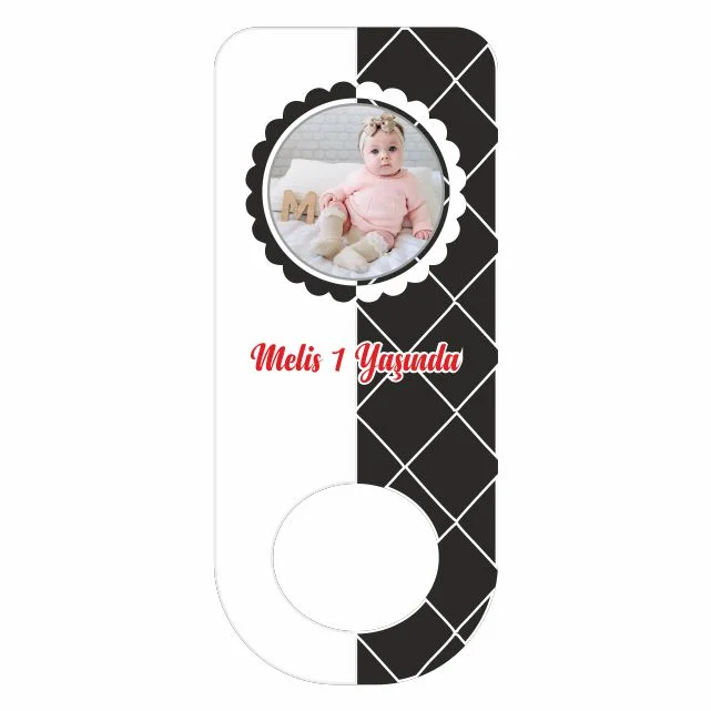 Siyah Beyaz Temalı Dikdörtgen Açacak Magneti