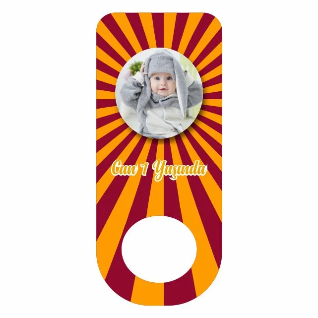 Sarı Kırmızı Temalı Dikdörtgen Açacak Magneti