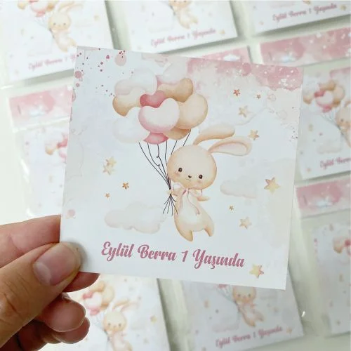 Ayıcık Tasarım  Kartı ve Poşet - 10 Adet