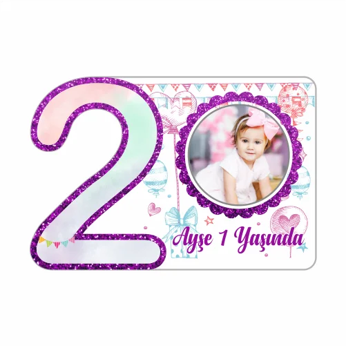 2 Yaş - Parti Temalı Doğum Günü Magneti