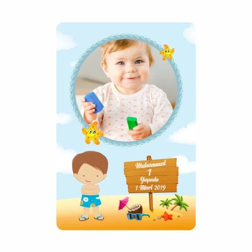 Plaj Temalı Doğum Günü Magneti  - 10 Adet