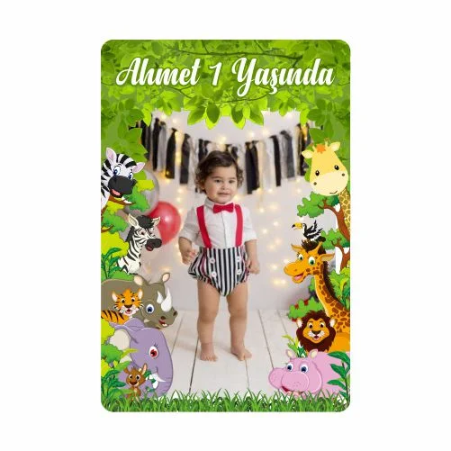 Safari Temalı Doğum Günü Magneti  - 10 Adet