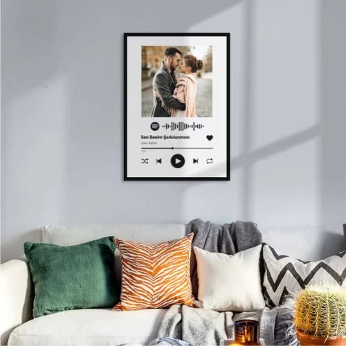 Kişiye Özel Spotify Barkodlu Plak Tablo
