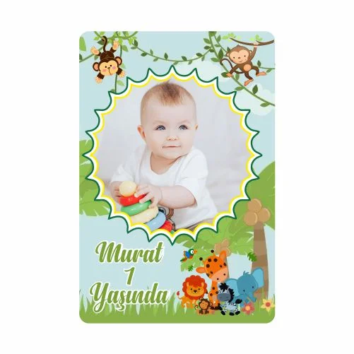 Safari Temalı Doğum Günü Magneti  - 10 Adet