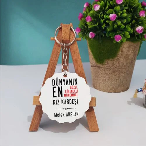 Kız Kardeş Tasarımlı Kişiye Özel Anahtarlık