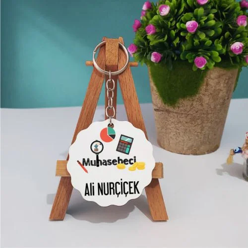 Muhasebeci Tasarımlı Kişiye Özel Anahtarlık