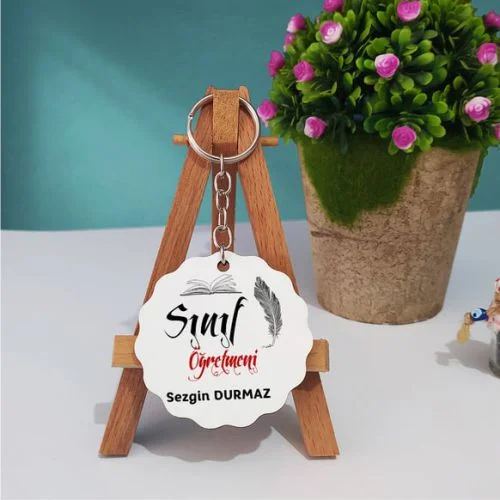 Sınıf Öğretmeni Tasarımlı Kişiye Özel Anahtarlık