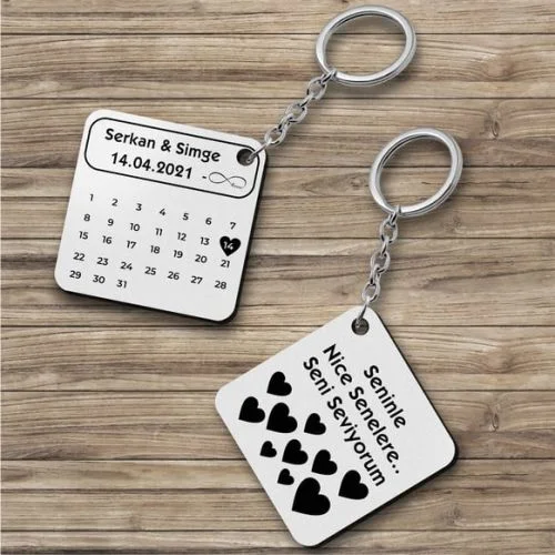 Takvim Tasarımlı Kişiye Özel Anahtarlık