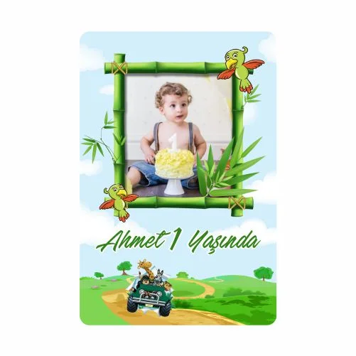 Safari Temalı Doğum Günü Magneti  - 10 Adet