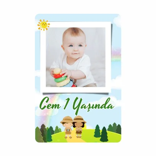 Safari Temalı Doğum Günü Magneti  - 10 Adet