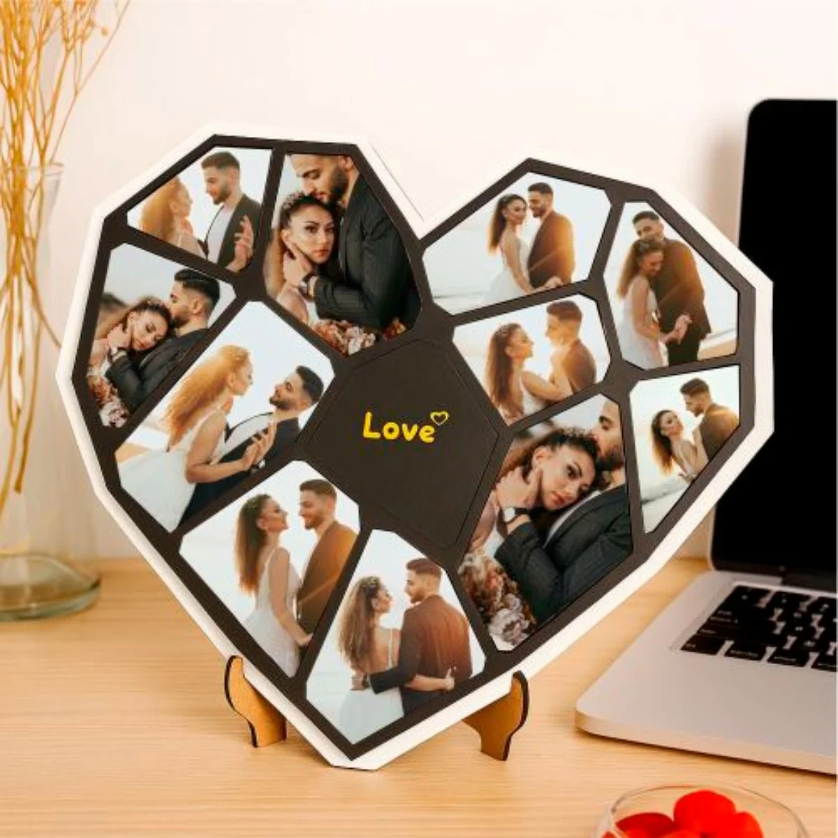Puzzle Kalp Tablo Masa Üstü Hediye