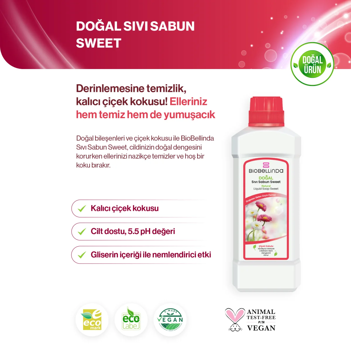 Biobellinda Sıvı El Sabunu Sweet 750 Ml