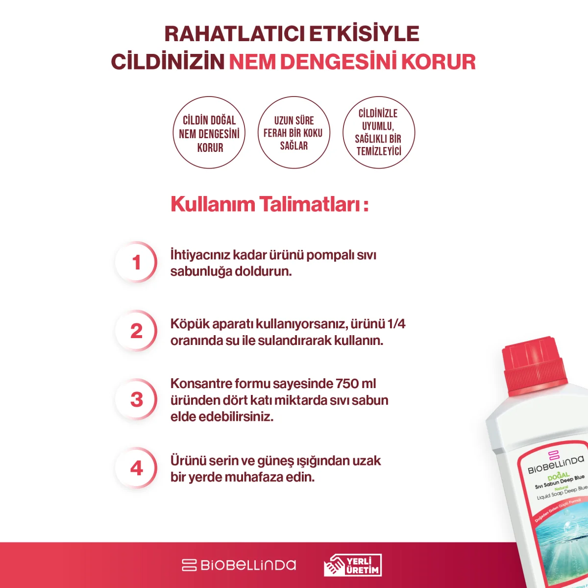 Biobellinda Sıvı El Sabunu Deep Blue 750 Ml