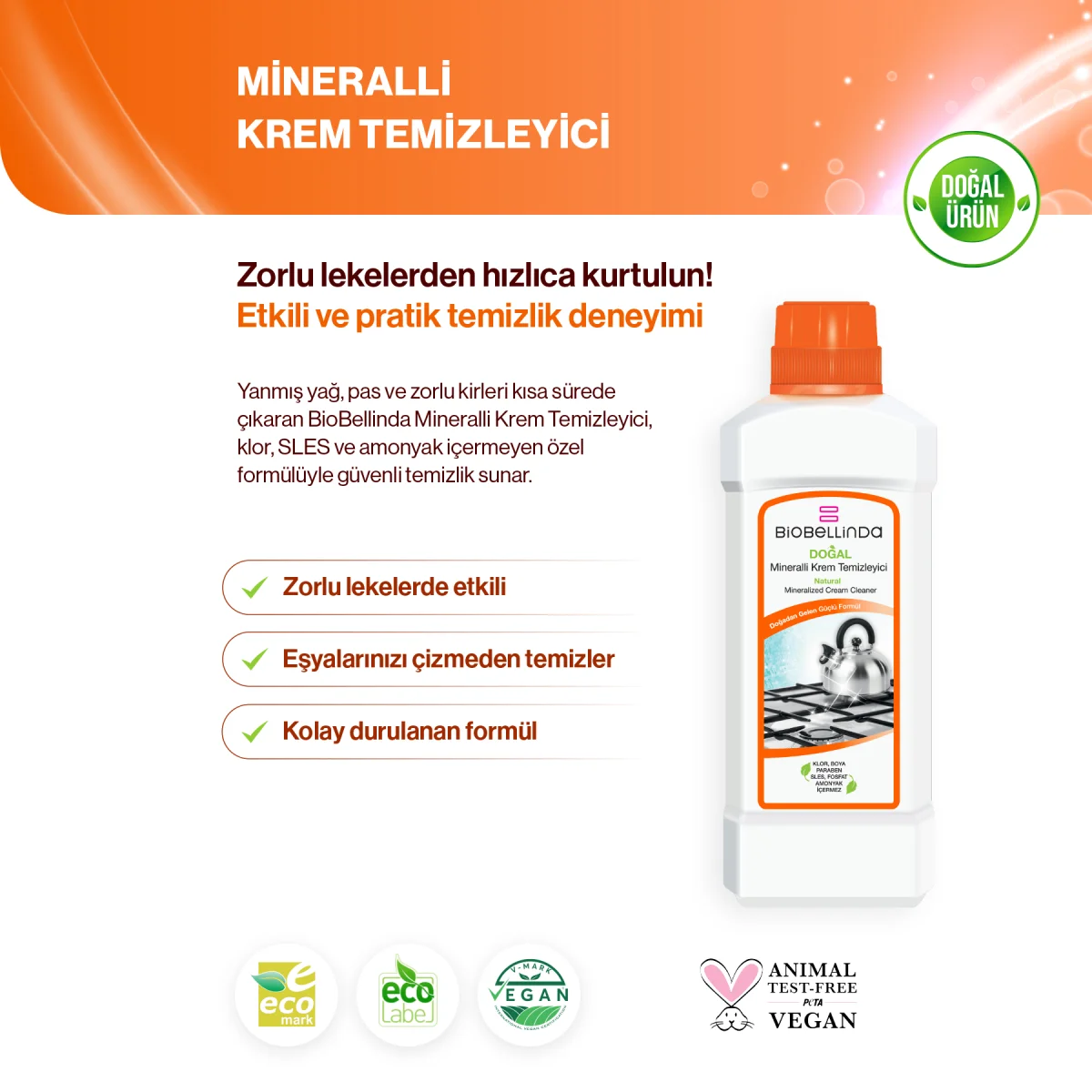 Biobellinda Mineralli Krem Temizleyici 1050 G/700 Ml