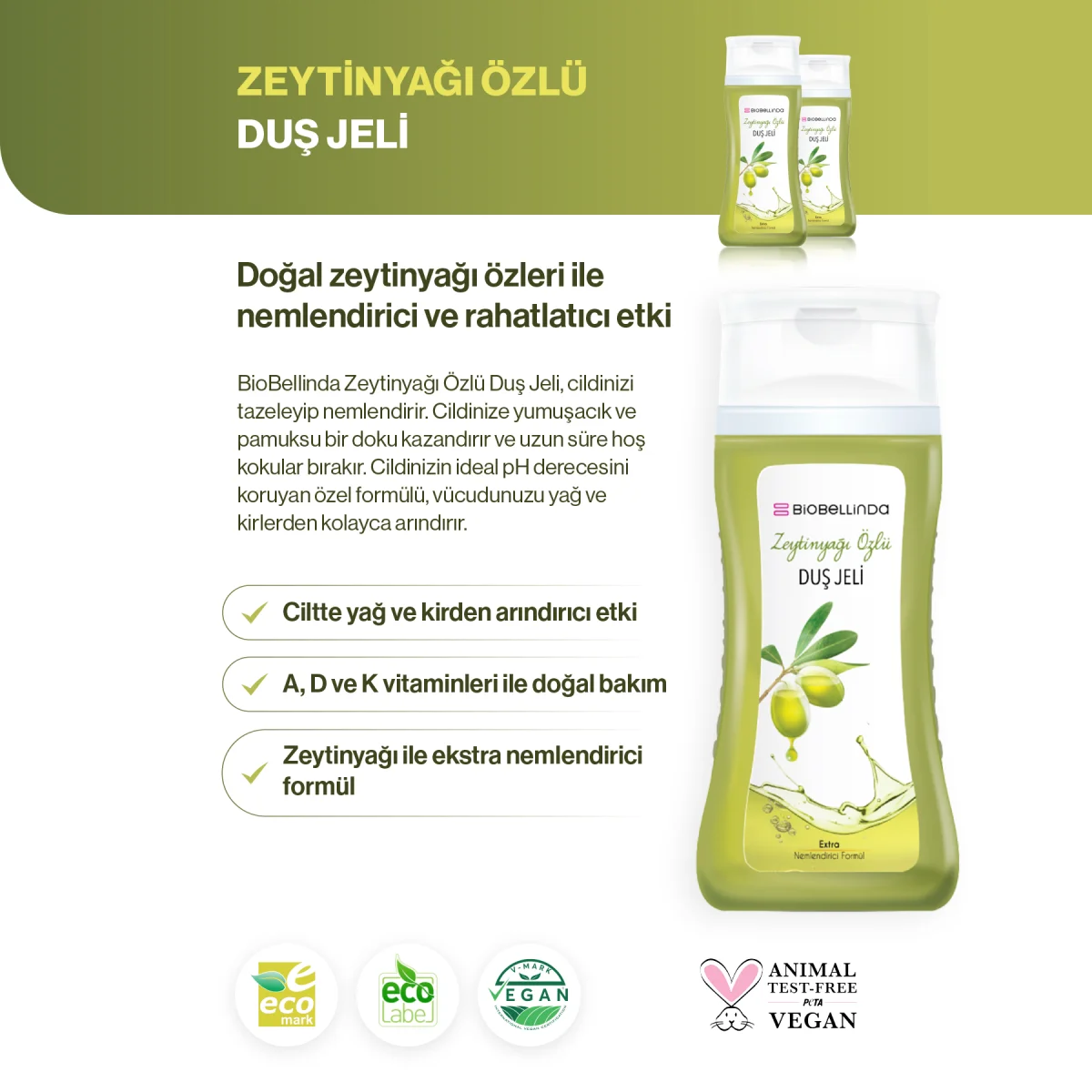 Biobellinda Duş Jeli Zeytinyağı Özlü 290 Ml